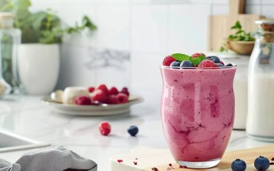 Recette smoothie framboise myrtille et collagène