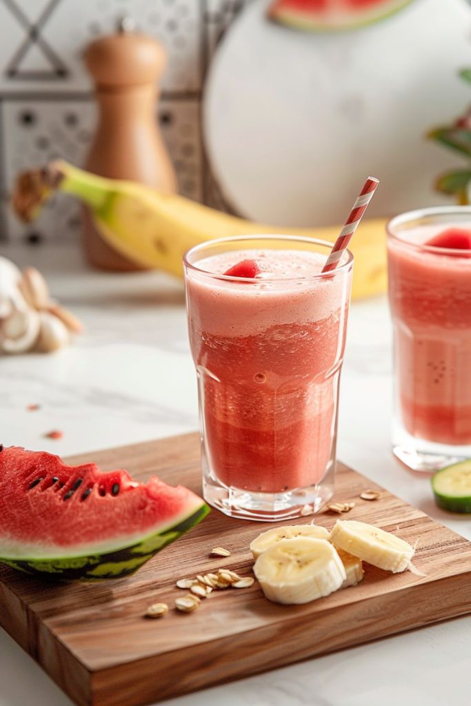 Smoothie banane pastèque collagène