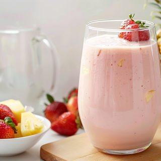 Smoothie ananas fraise collagène