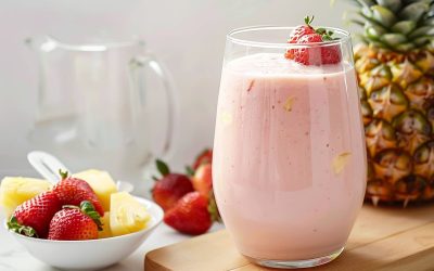 Smoothie ananas fraise collagène