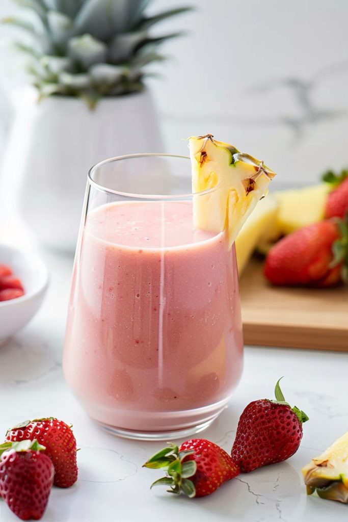 Smoothie ananas fraise collagène
